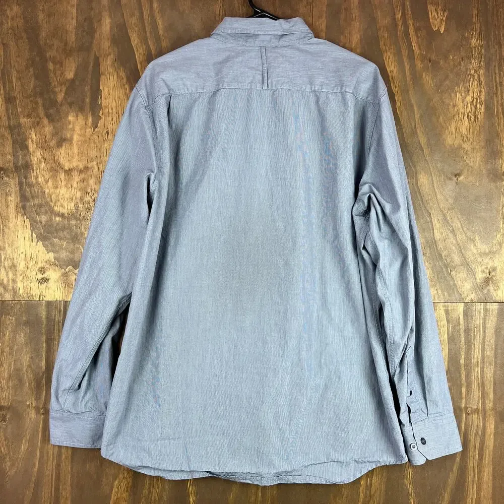 Banana Republic Mens Shirt Blue White Pattern Classic Fit Long Sleeve Cotton XL